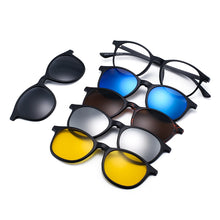 Load image into Gallery viewer, 5PCS Magnetic Polarized Clip On Sunglasses Women Men Plastic Frame for Night Driving Sunglasses UV400