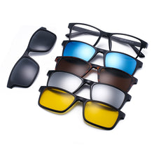 Load image into Gallery viewer, 5PCS Magnetic Polarized Clip On Sunglasses Women Men Plastic Frame for Night Driving Sunglasses UV400