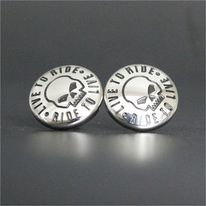 5pair/lot Hot Selling Biker Earrings 316L Stainless Steel Ride To Live Biker Skull Girls Earrings