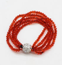 Load image into Gallery viewer, 5rows red quartz faceted round 4mm bracelet 8inch wholesale beads nature