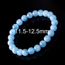Carica l'immagine nel visualizzatore di Gallery, 6-12mm Aquamarine Bracelet Femme Aquamarine Beads Bracelet Round Blue Natural Stone Beads Stretch Bracelets For Women