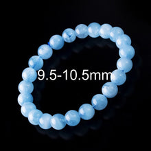 Carica l'immagine nel visualizzatore di Gallery, 6-12mm Aquamarine Bracelet Femme Aquamarine Beads Bracelet Round Blue Natural Stone Beads Stretch Bracelets For Women