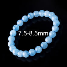 Carica l'immagine nel visualizzatore di Gallery, 6-12mm Aquamarine Bracelet Femme Aquamarine Beads Bracelet Round Blue Natural Stone Beads Stretch Bracelets For Women