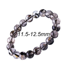 Load image into Gallery viewer, 6-12mm Black Rutilated Quartz Mens Bracelets 2017 Natural Stone Women Bracelet Round Unisex Jewelry Bracelets