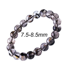 Load image into Gallery viewer, 6-12mm Black Rutilated Quartz Mens Bracelets 2017 Natural Stone Women Bracelet Round Unisex Jewelry Bracelets
