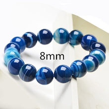 Load image into Gallery viewer, 6-12mm Blue Natural Agate Mens Bracelets Natural Sone Femme Blue Best Friend Bracelet For Men 2018 Natural Stone Bracelet Homme