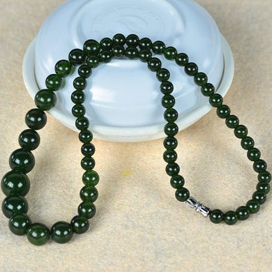6-14mm Naturale Scuro JasperTower Chian Perline Rotonde Collana di Gioielli Fine Collana di Perline Gioielli Per Le Donne Regalo Con Certificato 