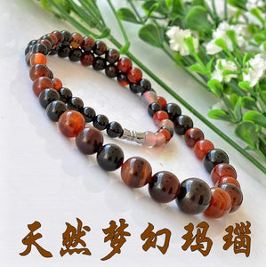 6-14mm Natural Dream Agate Tower Chian Round Beads Necklace Jewelry Fine Beaded Necklace Jewelry For Women Gift With Certificate