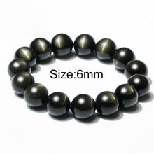 Load image into Gallery viewer, 6-16mm A+ Natural Obsidian Buddha Bracelet Bead Bracelet Men Jewelry Valentine's D Gift Couple Bracelets