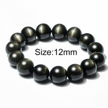 Load image into Gallery viewer, 6-16mm A+ Natural Obsidian Buddha Bracelet Bead Bracelet Men Jewelry Valentine's D Gift Couple Bracelets