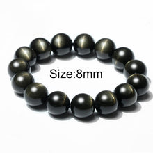 Load image into Gallery viewer, 6-16mm A+ Natural Obsidian Buddha Bracelet Bead Bracelet Men Jewelry Valentine's D Gift Couple Bracelets