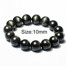 Load image into Gallery viewer, 6-16mm A+ Natural Obsidian Buddha Bracelet Bead Bracelet Men Jewelry Valentine's D Gift Couple Bracelets