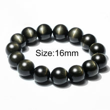 Load image into Gallery viewer, 6-16mm A+ Natural Obsidian Buddha Bracelet Bead Bracelet Men Jewelry Valentine's D Gift Couple Bracelets