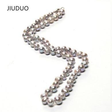 Collana di perle da 6-7 mm Collana di perle naturali Catene di moda da donna Gioielli di perle popolari per collana 
