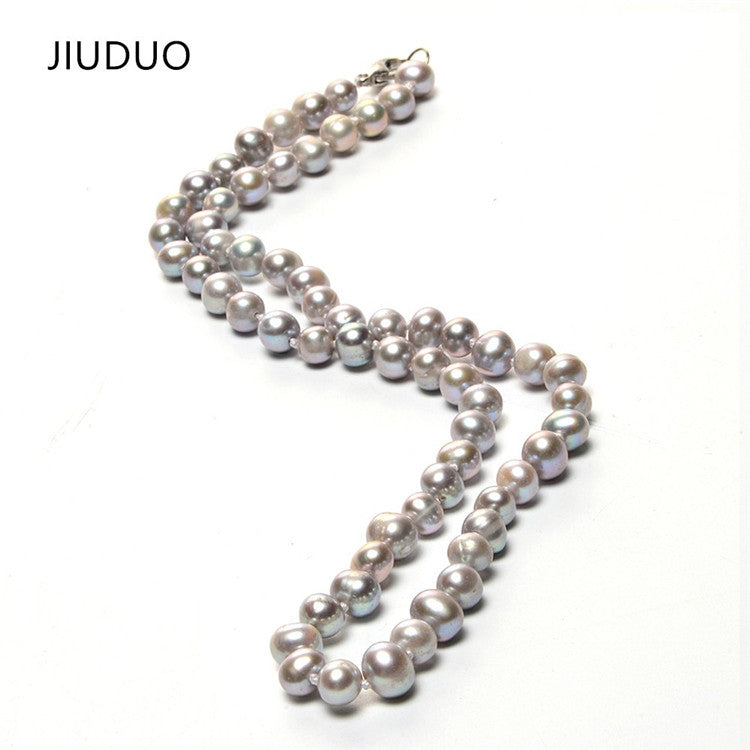 Collana di perle da 6-7 mm Collana di perle naturali Catene di moda da donna Gioielli di perle popolari per collana 