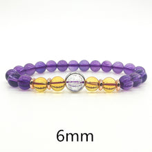 Load image into Gallery viewer, 6/8/10mm Citrine Beads Bracelet Ladies Amethyst Natural Stone Bracelet For Men Rope Real Silver Bracelet For Women Hand