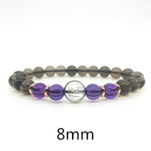 Load image into Gallery viewer, 6/8/10mm Citrine Beads Bracelet Ladies Amethyst Natural Stone Bracelet For Men Rope Real Silver Bracelet For Women Hand