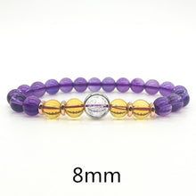 Load image into Gallery viewer, 6/8/10mm Citrine Beads Bracelet Ladies Amethyst Natural Stone Bracelet For Men Rope Real Silver Bracelet For Women Hand