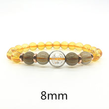 Load image into Gallery viewer, 6/8/10mm Citrine Beads Bracelet Ladies Amethyst Natural Stone Bracelet For Men Rope Real Silver Bracelet For Women Hand