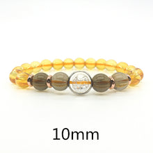 Load image into Gallery viewer, 6/8/10mm Citrine Beads Bracelet Ladies Amethyst Natural Stone Bracelet For Men Rope Real Silver Bracelet For Women Hand