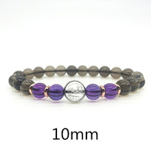 Load image into Gallery viewer, 6/8/10mm Citrine Beads Bracelet Ladies Amethyst Natural Stone Bracelet For Men Rope Real Silver Bracelet For Women Hand