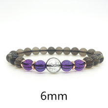 Load image into Gallery viewer, 6/8/10mm Citrine Beads Bracelet Ladies Amethyst Natural Stone Bracelet For Men Rope Real Silver Bracelet For Women Hand