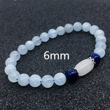 Load image into Gallery viewer, 6/8/10mm Natural Aquamarine Beads Bracelet Couple Crystal Aquamarine Bracelet For Women Hand Lapis Stone Bracelet Homme