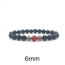 Load image into Gallery viewer, 6/8/10mm Natural Obsidian Bead Bracelet Couple Black Red Best Friend Bracelet Set Coral Natural Stone Red Friends Bracelets