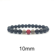 Load image into Gallery viewer, 6/8/10mm Natural Obsidian Bead Bracelet Couple Black Red Best Friend Bracelet Set Coral Natural Stone Red Friends Bracelets
