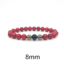 Load image into Gallery viewer, 6/8/10mm Natural Obsidian Bead Bracelet Couple Black Red Best Friend Bracelet Set Coral Natural Stone Red Friends Bracelets