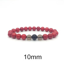 Load image into Gallery viewer, 6/8/10mm Natural Obsidian Bead Bracelet Couple Black Red Best Friend Bracelet Set Coral Natural Stone Red Friends Bracelets