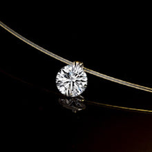 Load image into Gallery viewer, 6/8mm Silver Color Zircon Necklace Transparent Fish Line Simple Pendant Necklace Jewelry For Women