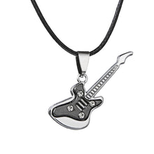 Carica l&#39;immagine nel visualizzatore di Gallery, 6 disegni Catene con ciondolo Accessori regalo Musica Strumenti per gioielli Girocollo Collane per chitarra in acciaio inossidabile Collana punk rock 