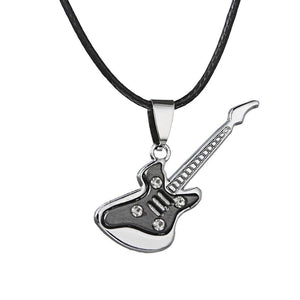 6 disegni Catene con ciondolo Accessori regalo Musica Strumenti per gioielli Girocollo Collane per chitarra in acciaio inossidabile Collana punk rock 