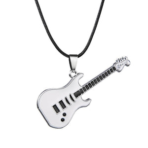 6 disegni Catene con ciondolo Accessori regalo Musica Strumenti per gioielli Girocollo Collane per chitarra in acciaio inossidabile Collana punk rock 