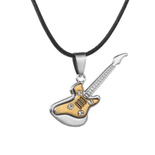Carica l&#39;immagine nel visualizzatore di Gallery, 6 disegni Catene con ciondolo Accessori regalo Musica Strumenti per gioielli Girocollo Collane per chitarra in acciaio inossidabile Collana punk rock 