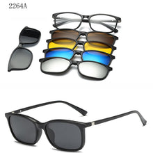 Load image into Gallery viewer, 6 In 1 Custom Men Women Polarized Optical Magnetic Sunglasses Clip Magnet Clip on Sunglasses Polaroid Clip on Sun Glasses Frame