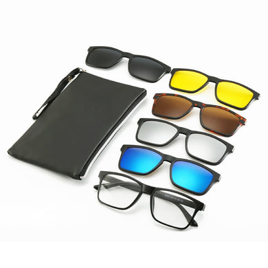 6 In 1 Custom Men Women Polarized Optical Magnetic Sunglasses Clip Magnet Clip on Sunglasses Polaroid Clip on Sun Glasses Frame