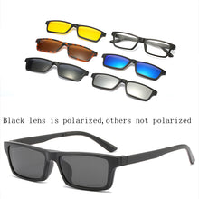 Load image into Gallery viewer, 6 In 1 Custom Men Women Polarized Optical Magnetic Sunglasses Clip Magnet Clip on Sunglasses Polaroid Clip on Sun Glasses Frame