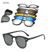 Load image into Gallery viewer, 6 In 1 Custom Men Women Polarized Optical Magnetic Sunglasses Clip Magnet Clip on Sunglasses Polaroid Clip on Sun Glasses Frame