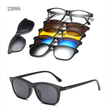 Load image into Gallery viewer, 6 In 1 Custom Men Women Polarized Optical Magnetic Sunglasses Clip Magnet Clip on Sunglasses Polaroid Clip on Sun Glasses Frame