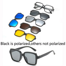 Load image into Gallery viewer, 6 In 1 Custom Men Women Polarized Optical Magnetic Sunglasses Clip Magnet Clip on Sunglasses Polaroid Clip on Sun Glasses Frame