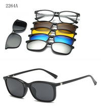 Load image into Gallery viewer, 6 In 1 Custom Men Women Polarized Optical Magnetic Sunglasses Clip Magnet Clip on Sunglasses Polaroid Clip on Sun Glasses Frame