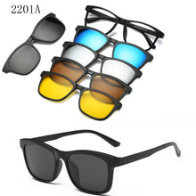 Load image into Gallery viewer, 6 In 1 Custom Men Women Polarized Optical Magnetic Sunglasses Clip Magnet Clip on Sunglasses Polaroid Clip on Sun Glasses Frame