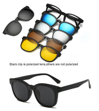 Load image into Gallery viewer, 6 In 1 Custom Men Women Polarized Optical Magnetic Sunglasses Clip Magnet Clip on Sunglasses Polaroid Clip on Sun Glasses Frame