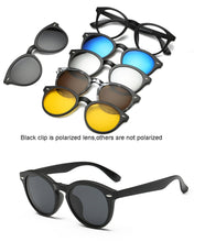 Load image into Gallery viewer, 6 In 1 Custom Men Women Polarized Optical Magnetic Sunglasses Clip Magnet Clip on Sunglasses Polaroid Clip on Sun Glasses Frame