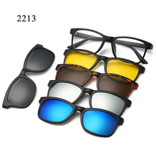 Load image into Gallery viewer, 6 In 1 Custom Men Women Polarized Optical Magnetic Sunglasses Clip Magnet Clip on Sunglasses Polaroid Clip on Sun Glasses Frame