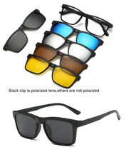 Load image into Gallery viewer, 6 In 1 Custom Men Women Polarized Optical Magnetic Sunglasses Clip Magnet Clip on Sunglasses Polaroid Clip on Sun Glasses Frame