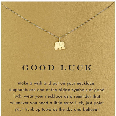 Collana girocollo in 6 stili Golden Wish per donna Collana con pendente a forma di gru di carta a triangolo infinito con chiave di elefante e unicorno 