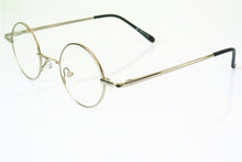 Load image into Gallery viewer, 60s Vintage 37mm small Round Eyeglass Frames Spring Hinges myopia Rx able Glasses Spectacles come with clear lenses